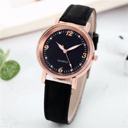 Fashion Arabic Dial Women'S Watch Casual Leather Band Analog Quartz Watches