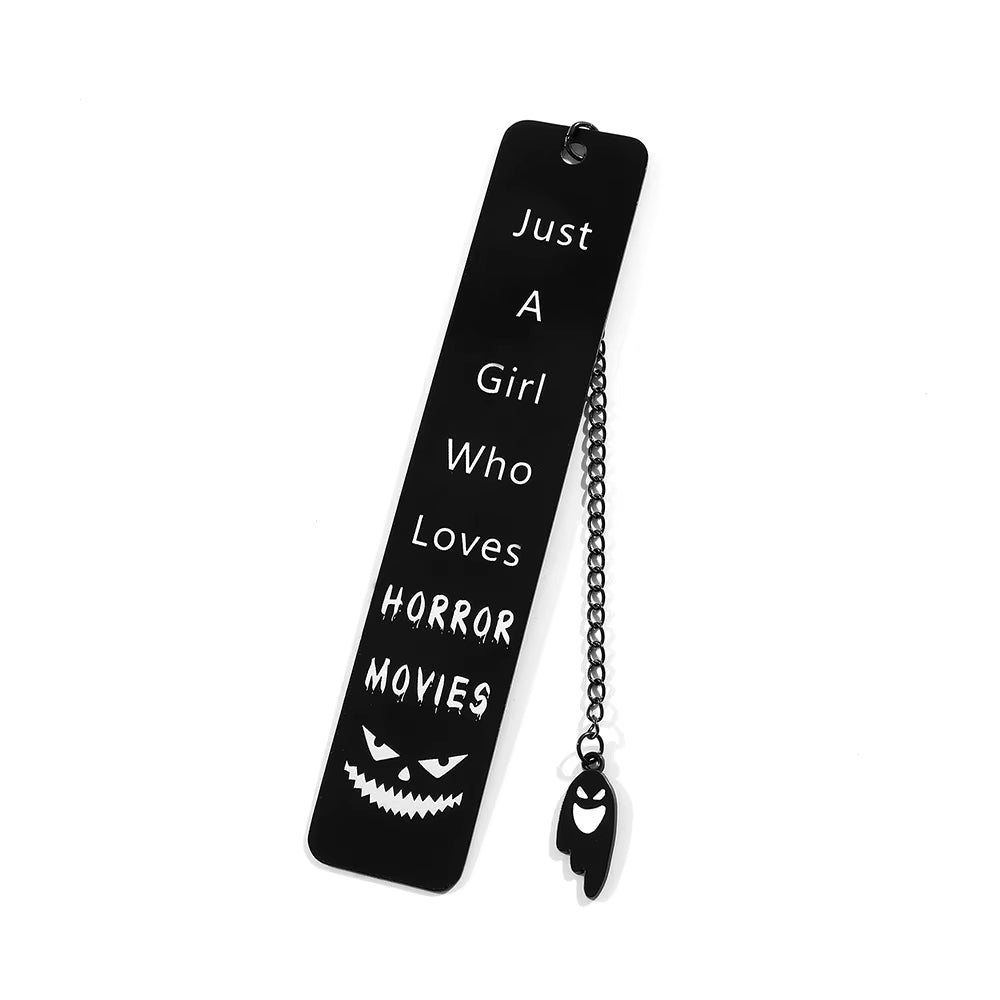 Creative Halloween Themed Bookmark - Black Stainless Steel Bookmark, a Reading Gift for Readers, a Gift for Horror Enthusiasts