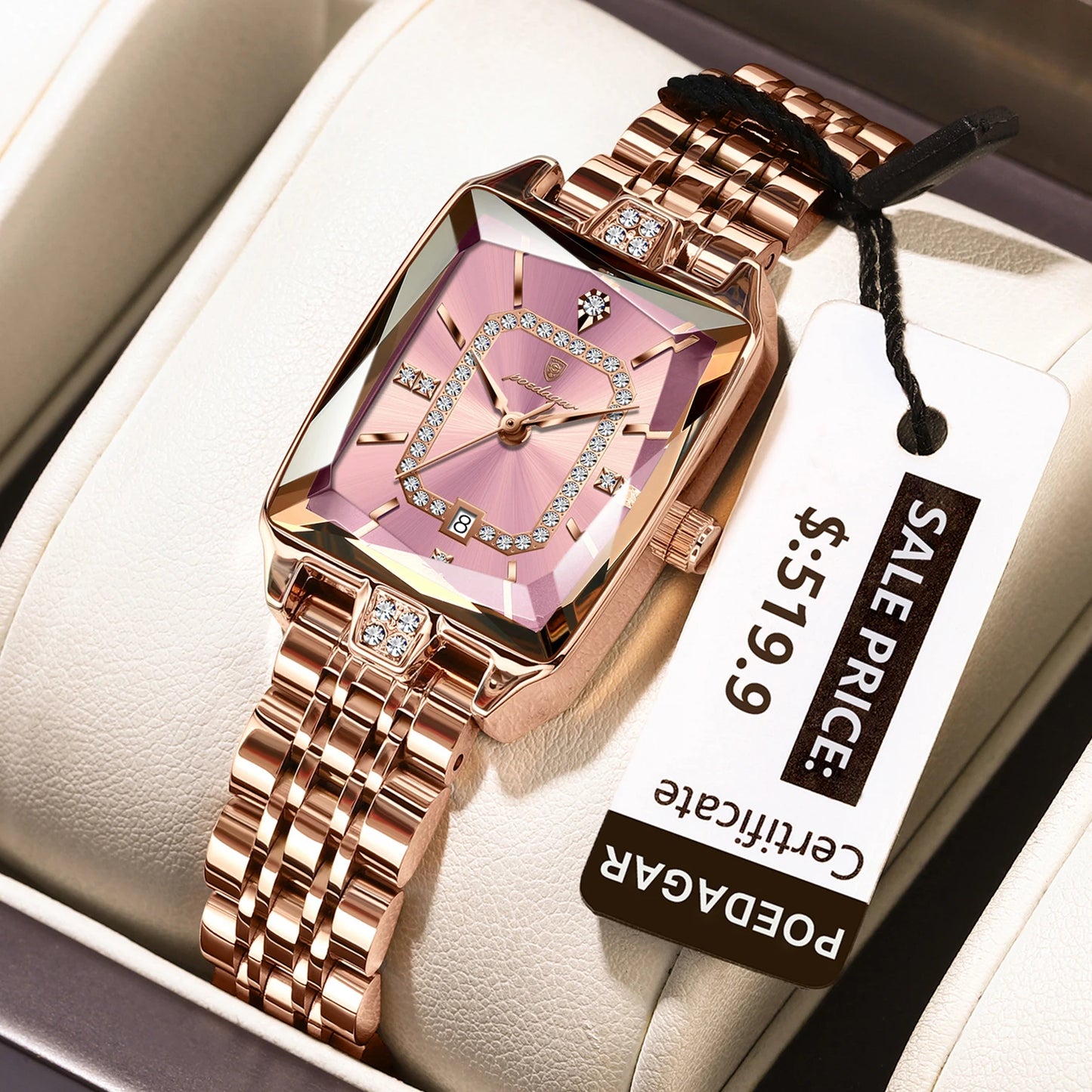 Luxury Watch for Woman Waterproof Calendar High Quality Ladies Watch Stainless Steel Quartz Women'S Watches Elegant+Box