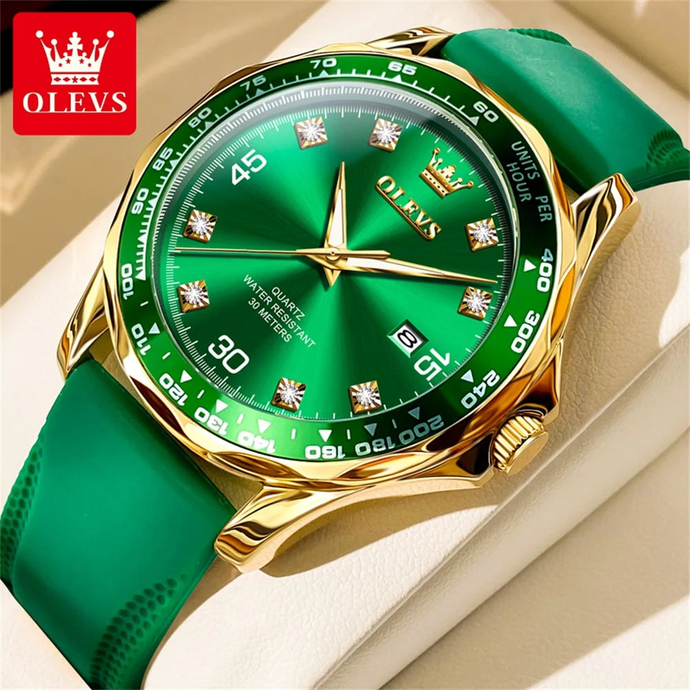 Original Men'S Quartz Watch Luxury Fashion Green Water Ghost Waterproof Men'S Watch Top Class Business Sports Men'S Watch