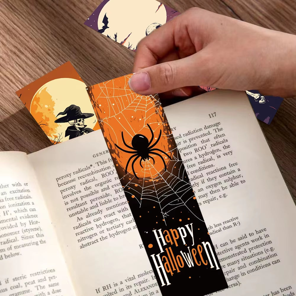 30Pcs Halloween Bookmark Reading Book Marker Paper Cards Student Creative Holiday Gift Decorative Bookmarks