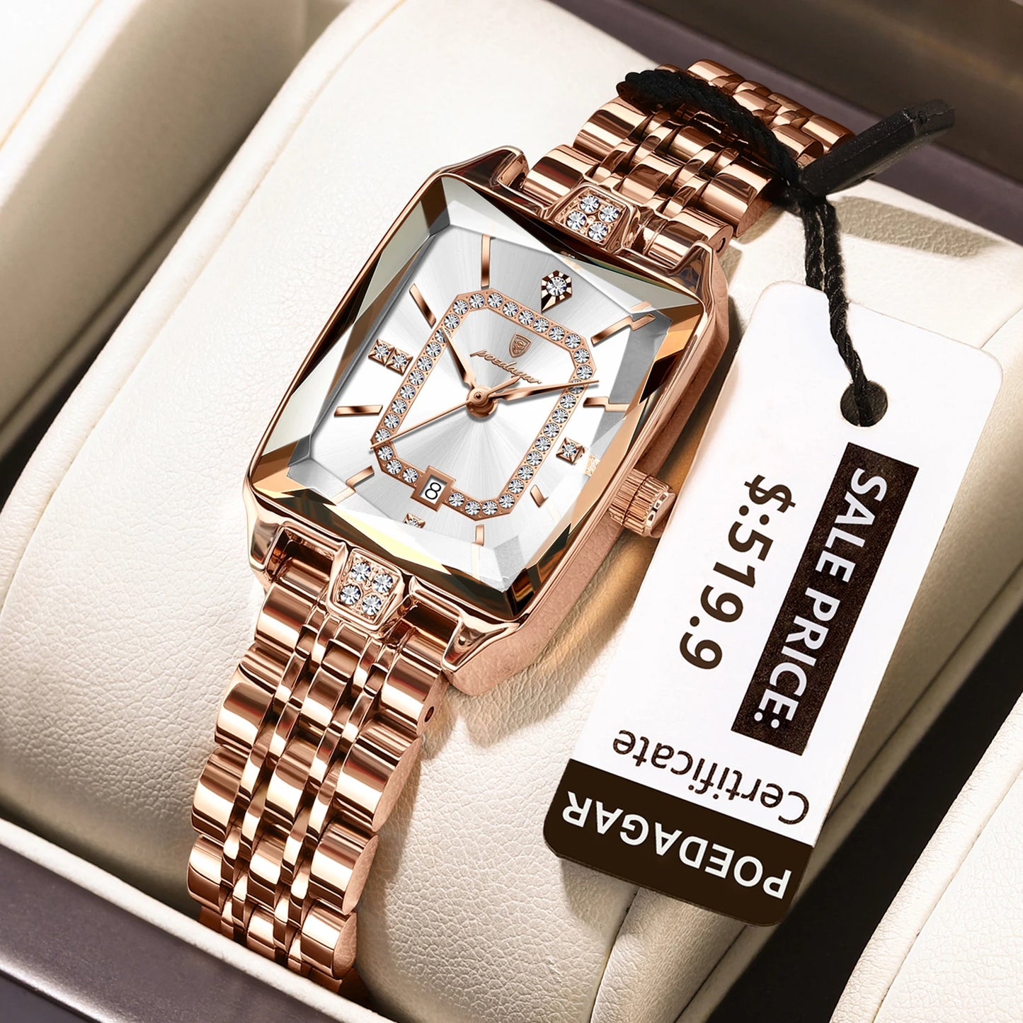 Luxury Watch for Woman Waterproof Calendar High Quality Ladies Watch Stainless Steel Quartz Women'S Watches Elegant+Box