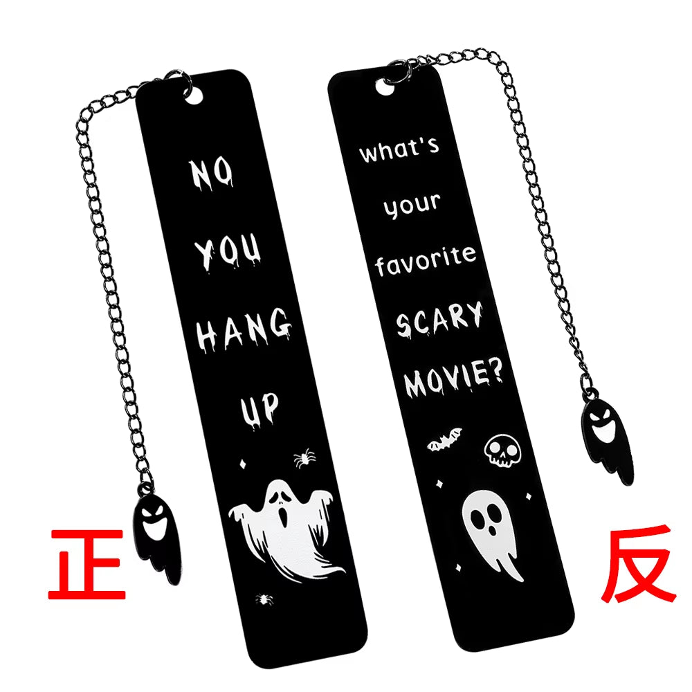 Creative Halloween Themed Bookmark - Black Stainless Steel Bookmark, a Reading Gift for Readers, a Gift for Horror Enthusiasts