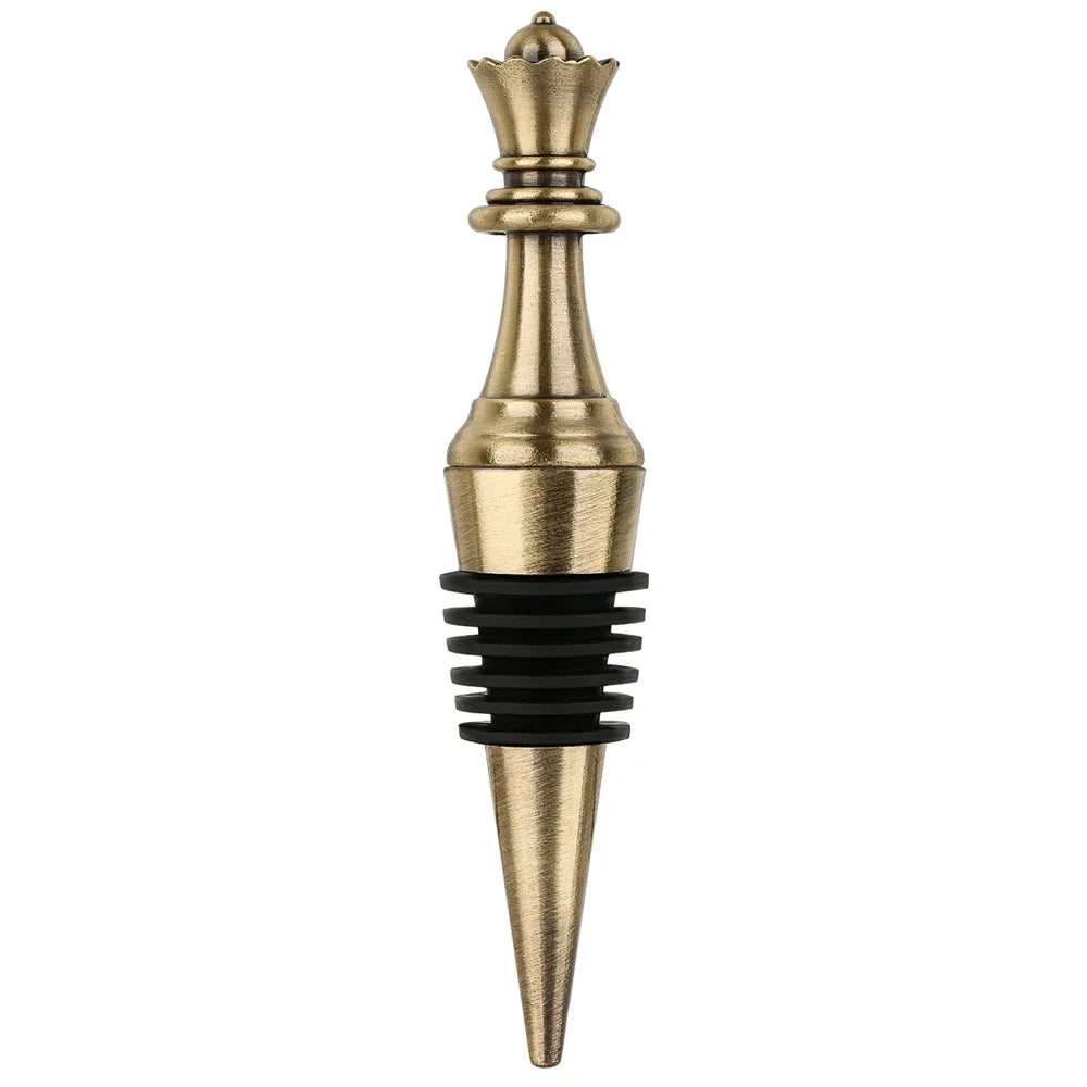 Vintage Wine Bottle Stoppers Chess King/Queen Decoration Metal Silicone Wine Seal Stopper Wine Gift Kitchen Bar Accessories Tool