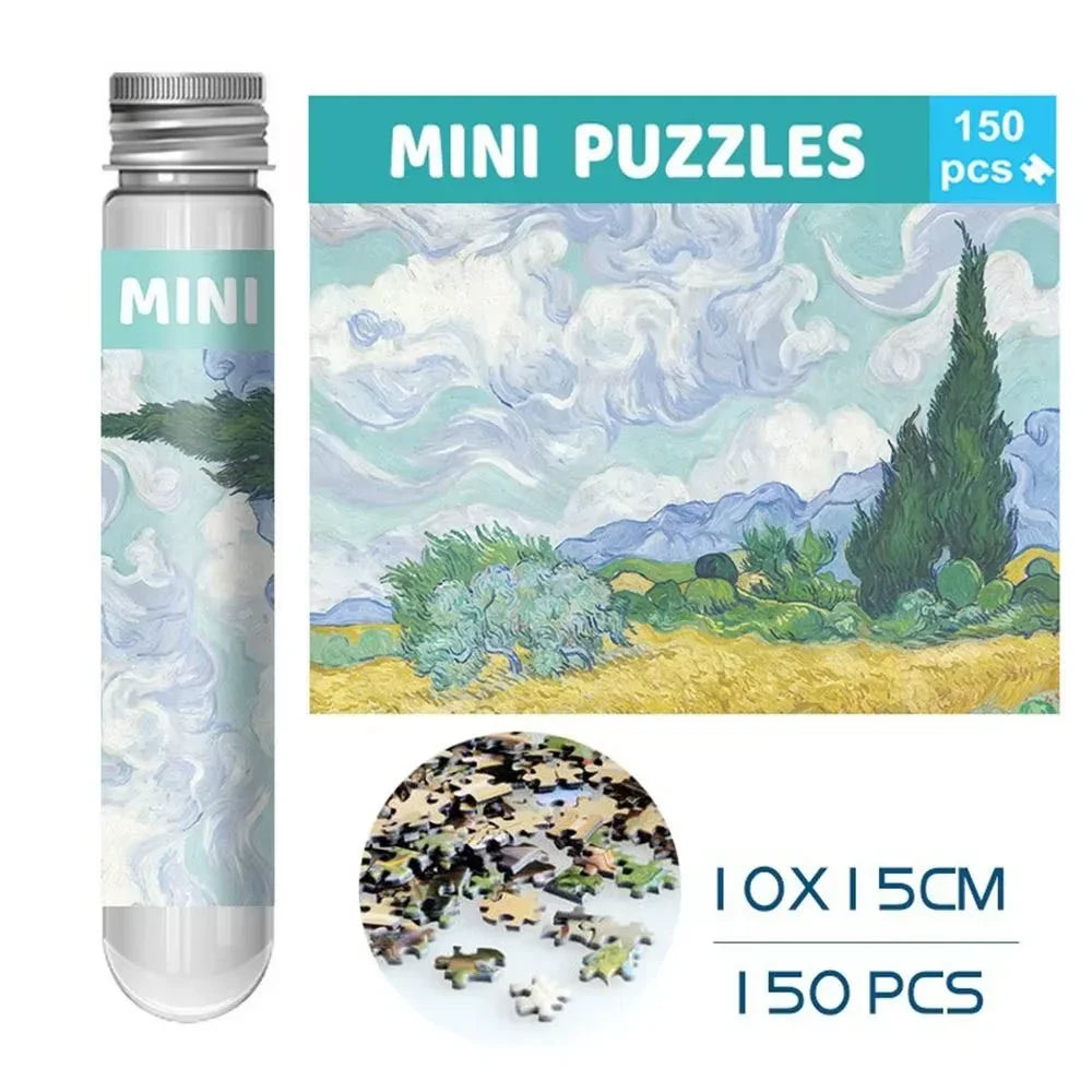 150Pcs/Set Oil Painting Jigsaw Puzzles Mini Test Tube Oil Painting Jigsaw Gifts Family Educational Toys Adult Children