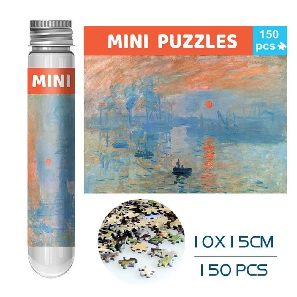 150Pcs/Set Oil Painting Jigsaw Puzzles Mini Test Tube Oil Painting Jigsaw Gifts Family Educational Toys Adult Children
