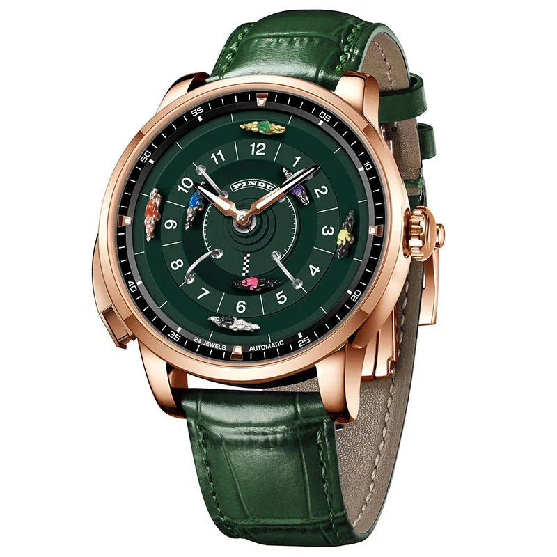Men'S Mechanical Watch Stainless Steel NH35 Watch Racing Roulette Men'S To Brand Luxury Rotary Sahire Glass Watch Waterroof