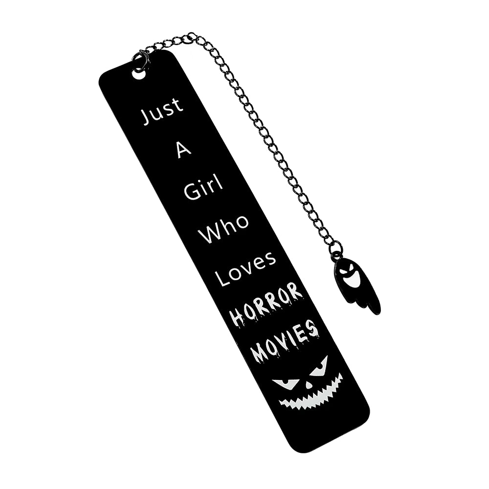 Creative Halloween Themed Bookmark - Black Stainless Steel Bookmark, a Reading Gift for Readers, a Gift for Horror Enthusiasts