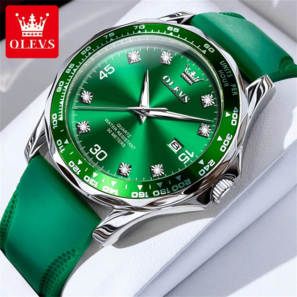 Original Men'S Quartz Watch Luxury Fashion Green Water Ghost Waterproof Men'S Watch Top Class Business Sports Men'S Watch
