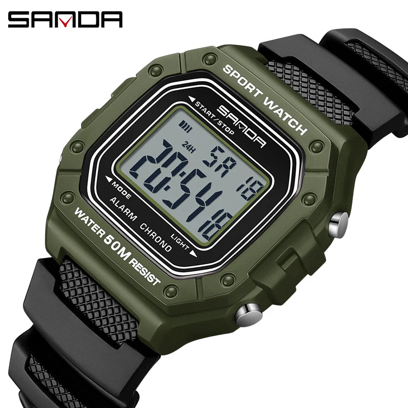 2156 Fashion Mens Watch Military Water Resistant Sport Watches Army Big Dial Led Digital Wristwatches Stopwatches for Male
