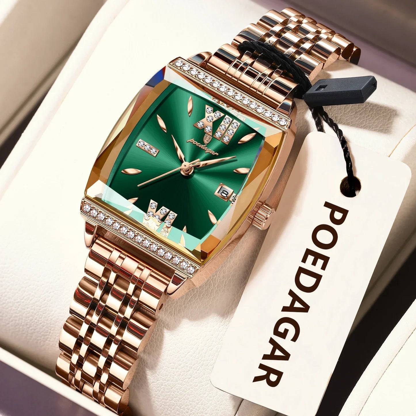 Diamond Luxury Watch for Woman High Quality Waterproof Date Ladies Quartz Watch Stainless Steel Women Watches Reloj+Box