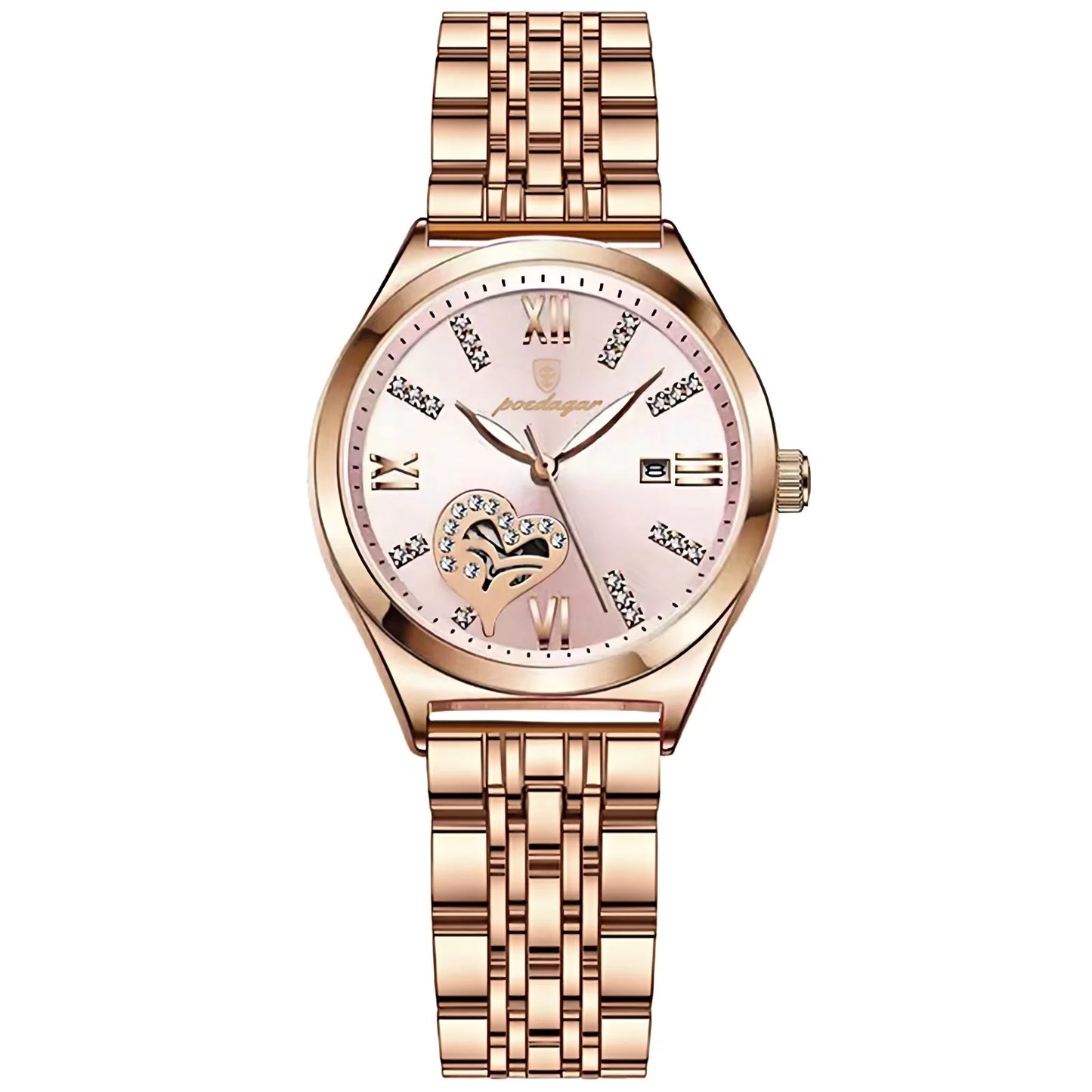 Top Luxury Woman Watches Waterproof Luminous Date Stainless Steel Women'S Quartz Wristwatch Elegant Dress Ladies Watch