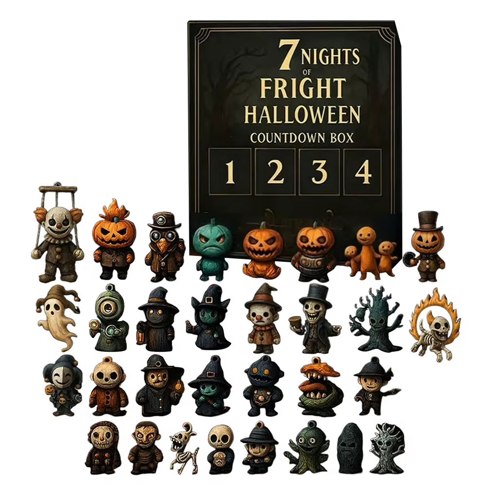31 Nights of Fright Halloween Advent Calendar Blind Box with Figurines Halloween Countdown Calendars Horror Nights 31/15/7 Days