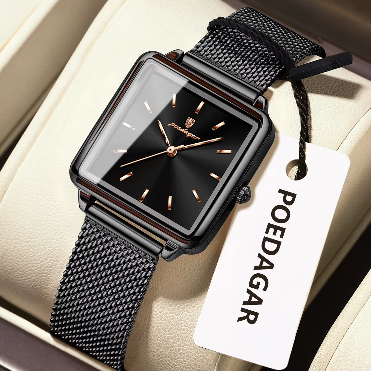 Fashion Brand Ladies Wristwatch Waterproof Mesh Stainless Steel Woman Watch Elegant Square Quartz Women'S Watches Reloj