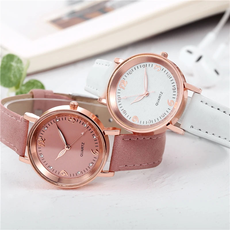 Fashion Arabic Dial Women'S Watch Casual Leather Band Analog Quartz Watches