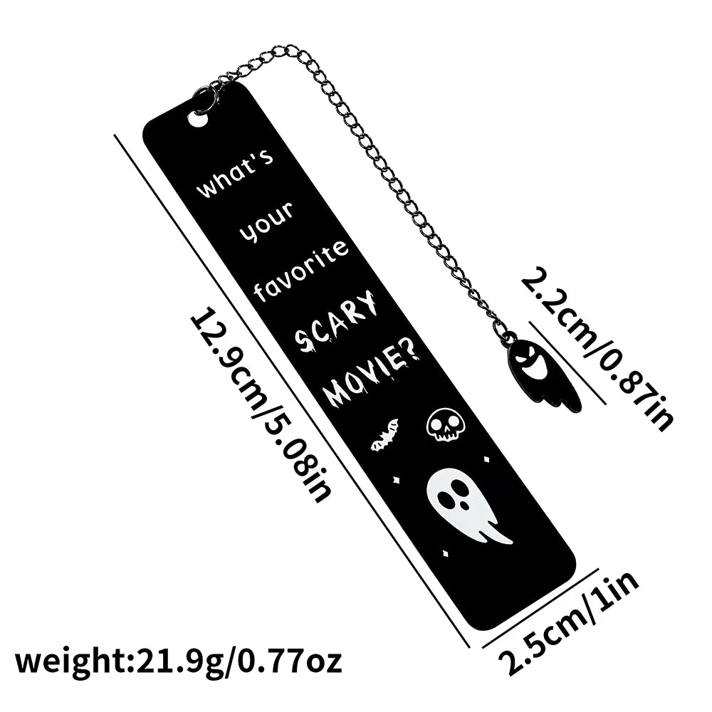 Creative Halloween Themed Bookmark - Black Stainless Steel Bookmark, a Reading Gift for Readers, a Gift for Horror Enthusiasts