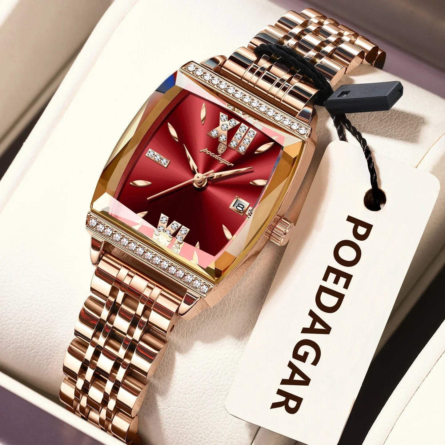 Diamond Luxury Watch for Woman High Quality Waterproof Date Ladies Quartz Watch Stainless Steel Women Watches Reloj+Box