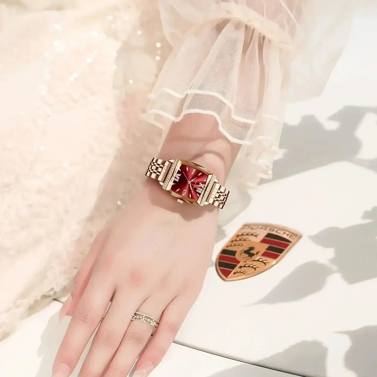 Diamond Luxury Watch for Woman High Quality Waterproof Date Ladies Quartz Watch Stainless Steel Women Watches Reloj+Box