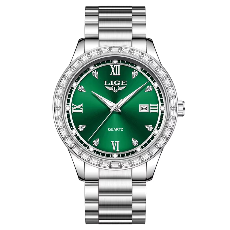 Elegant Women'S Watch Fashion Waterproof Clock Luminous Stainless Steel Business Quartz Watch for Women Reloj De Mujer+Box