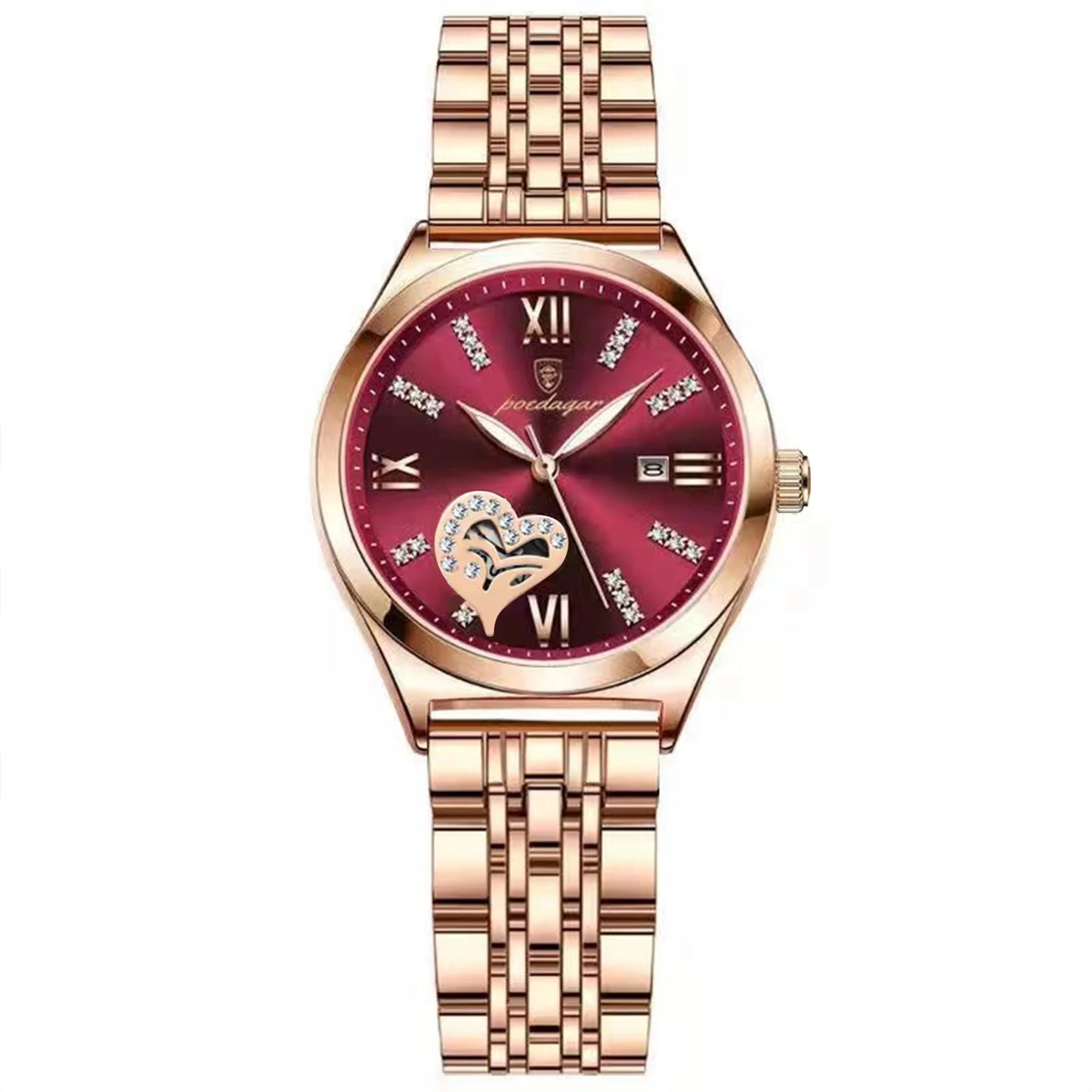 Top Luxury Woman Watches Waterproof Luminous Date Stainless Steel Women'S Quartz Wristwatch Elegant Dress Ladies Watch