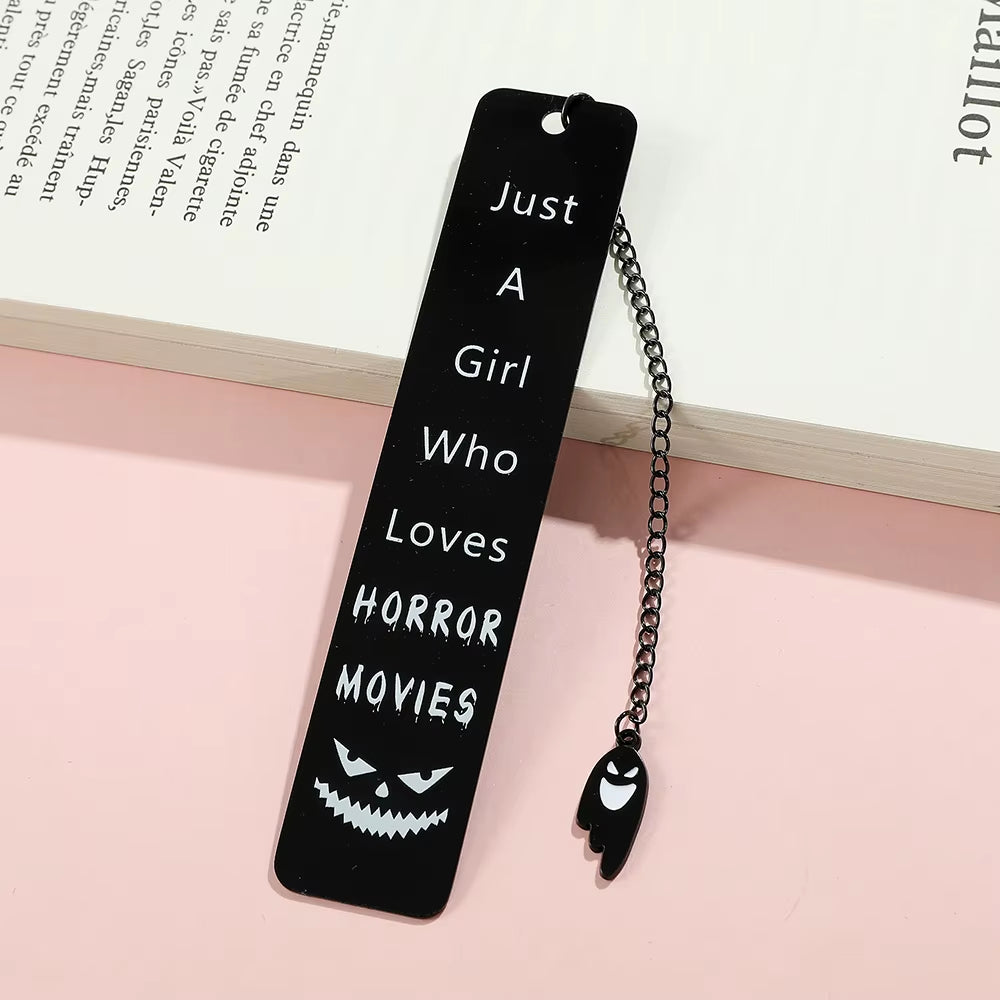 Creative Halloween Themed Bookmark - Black Stainless Steel Bookmark, a Reading Gift for Readers, a Gift for Horror Enthusiasts