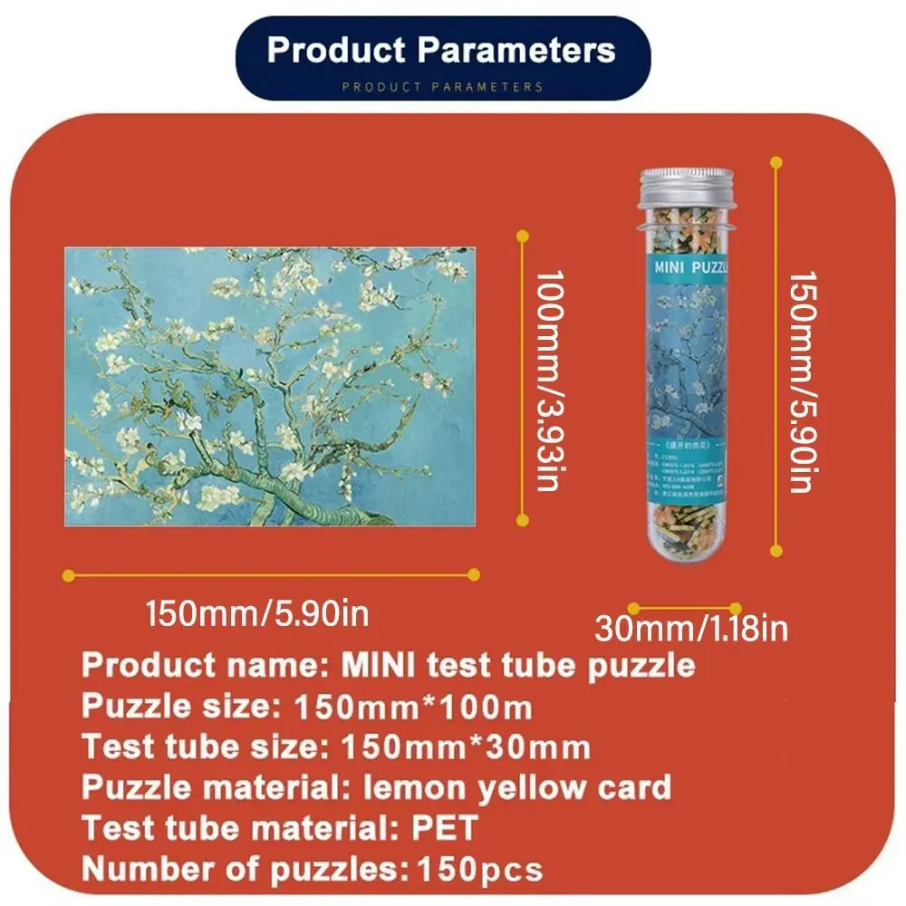 150Pcs/Set Oil Painting Jigsaw Puzzles Mini Test Tube Oil Painting Jigsaw Gifts Family Educational Toys Adult Children