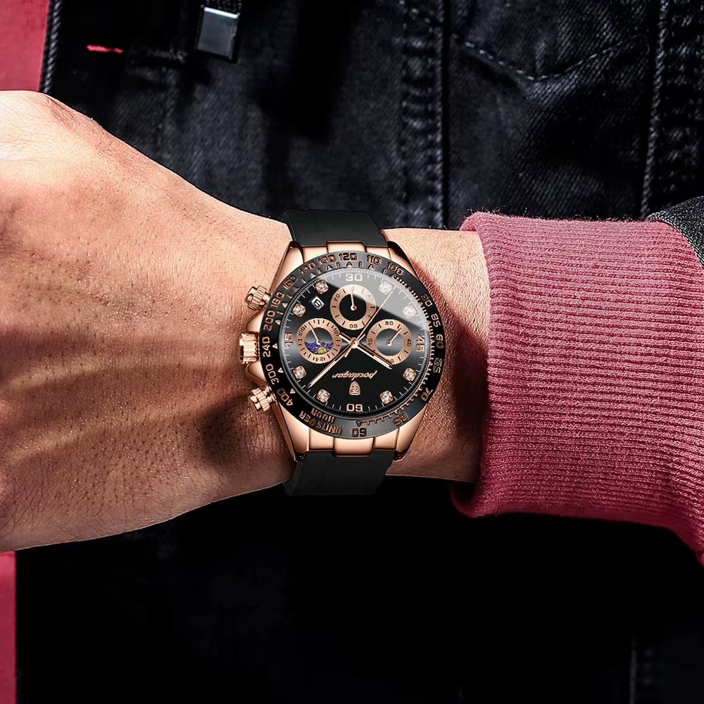 Fashion Luxury Men Wristwatch Chronograph Date High Quality Quartz Man Watch Waterproof Luminous Military Men'S Watches