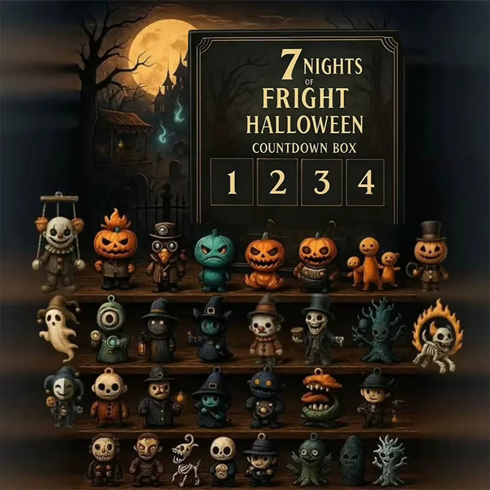 31 Nights of Fright Halloween Advent Calendar Blind Box with Figurines Halloween Countdown Calendars Horror Nights 31/15/7 Days
