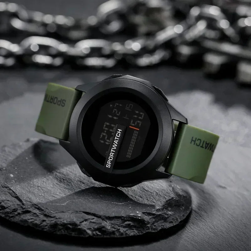 Men'S Sports Watches Luxury Digital Watch Stopwatch Luminous Date Week Multifunction Fitness Electronic Wristwatch Reloj Hombre