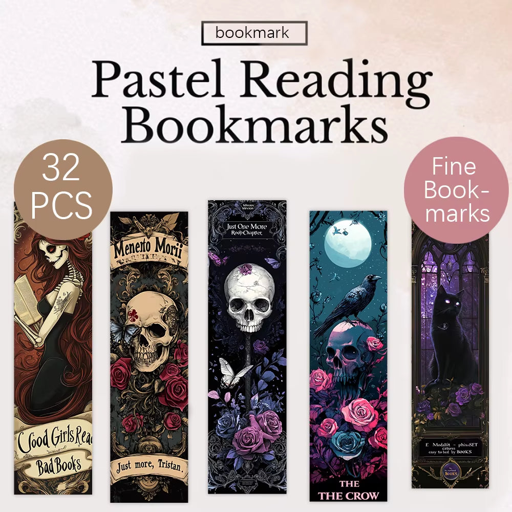 32Pcs, Skull Bookmark, Back to School Season, Christmas, Halloween, Teacher'S Day, Suitable for Readers and Birthday Gifts.