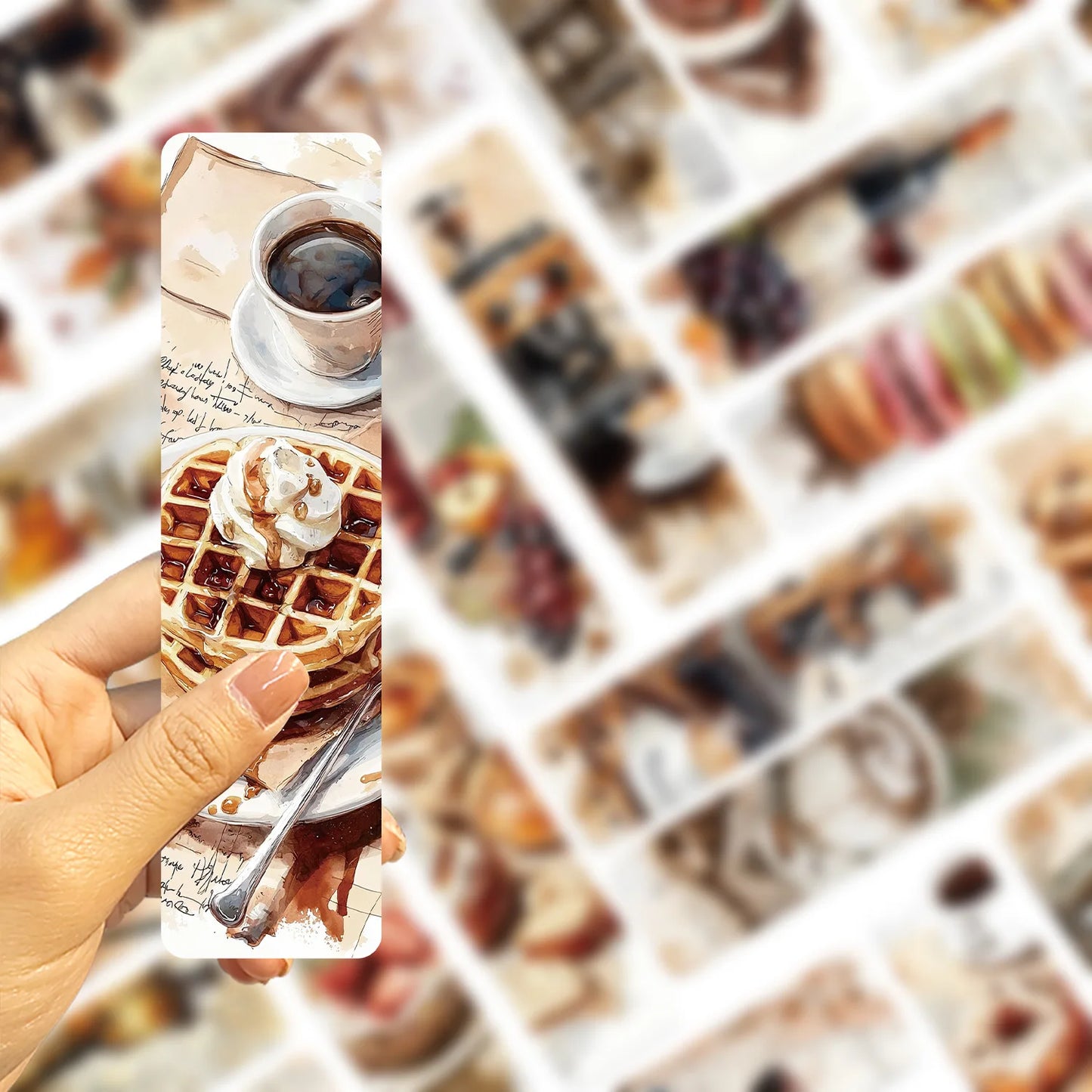 30Pcs Set Aesthetic Coffee Dessert Cake Afternoon Tea Themed Bookmarks Decorative Reading Pages Student Stationery Book Marks