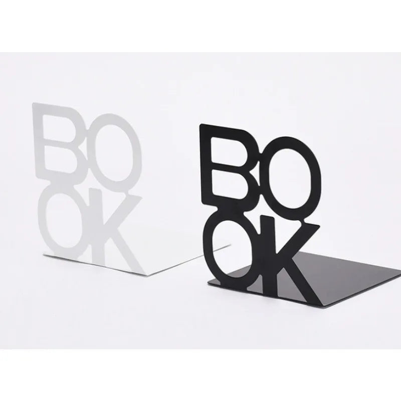 1Pc Iron Bookends Book Stand Support for Home Office and Library Non Slip Rack Shelf Holder School Stationery Accessories