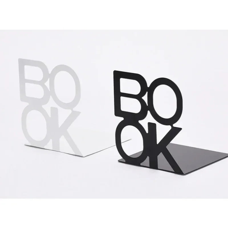 1Pc Iron Bookends Book Stand Support for Home Office and Library Non Slip Rack Shelf Holder School Stationery Accessories