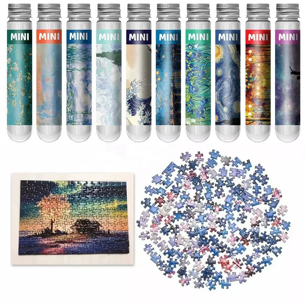 150Pcs/Set Oil Painting Jigsaw Puzzles Mini Test Tube Oil Painting Jigsaw Gifts Family Educational Toys Adult Children