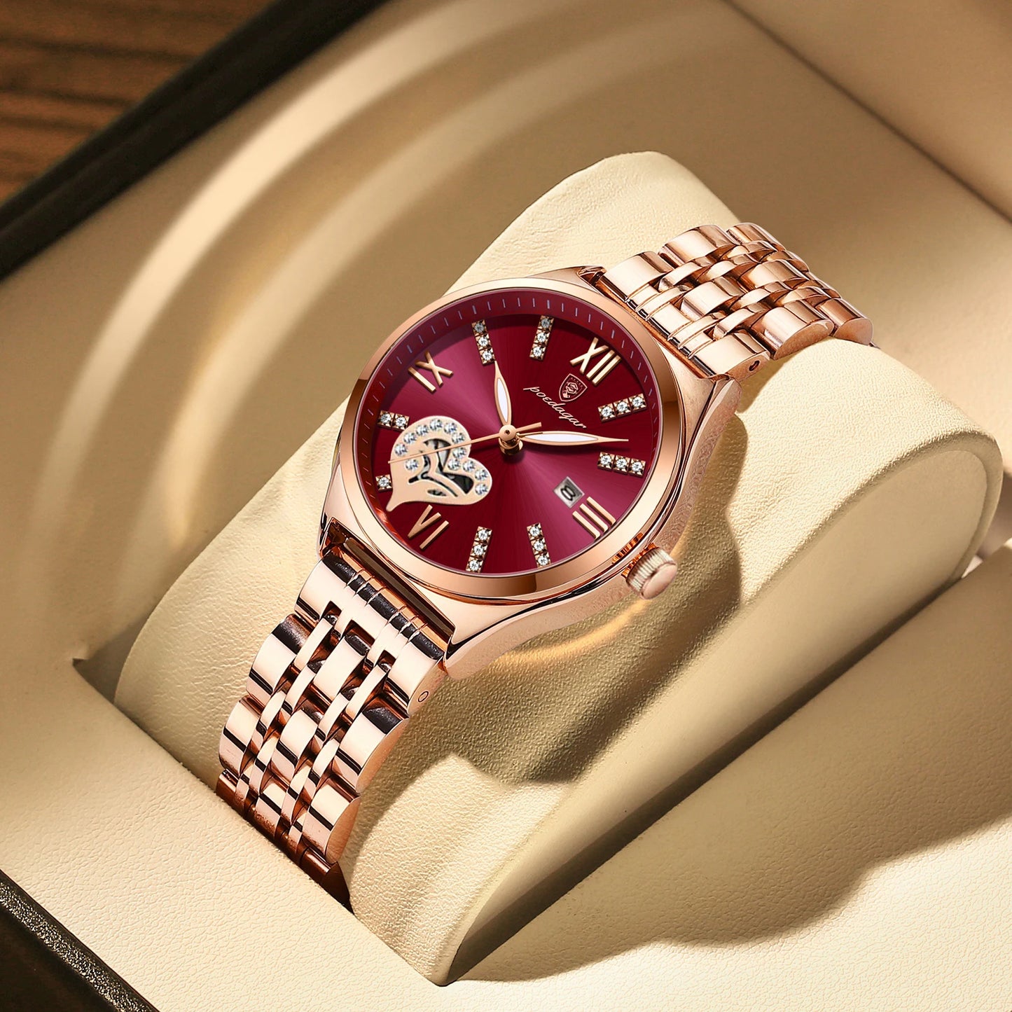 Top Luxury Woman Watches Waterproof Luminous Date Stainless Steel Women'S Quartz Wristwatch Elegant Dress Ladies Watch