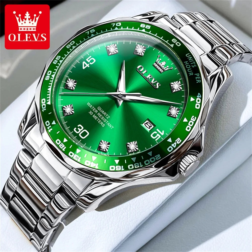 Original Men'S Quartz Watch Luxury Fashion Green Water Ghost Waterproof Men'S Watch Top Class Business Sports Men'S Watch