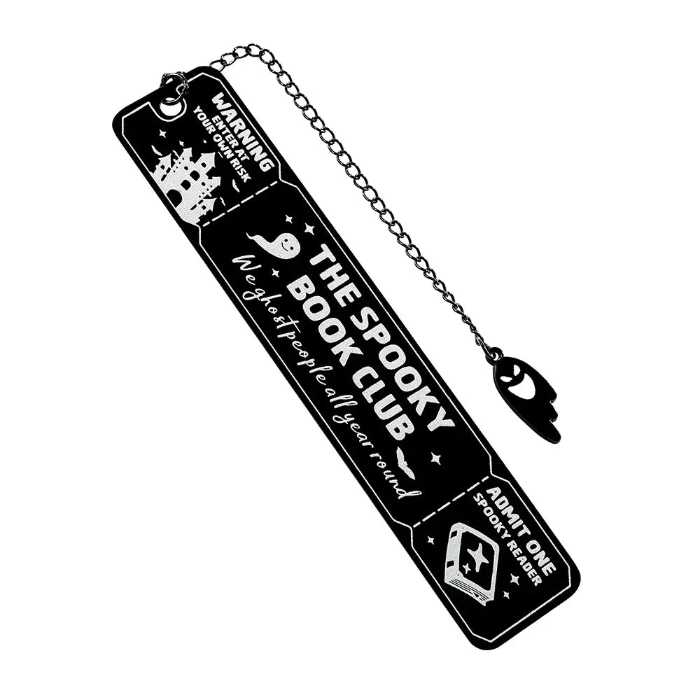 Creative Halloween Themed Bookmark - Black Stainless Steel Bookmark, a Reading Gift for Readers, a Gift for Horror Enthusiasts