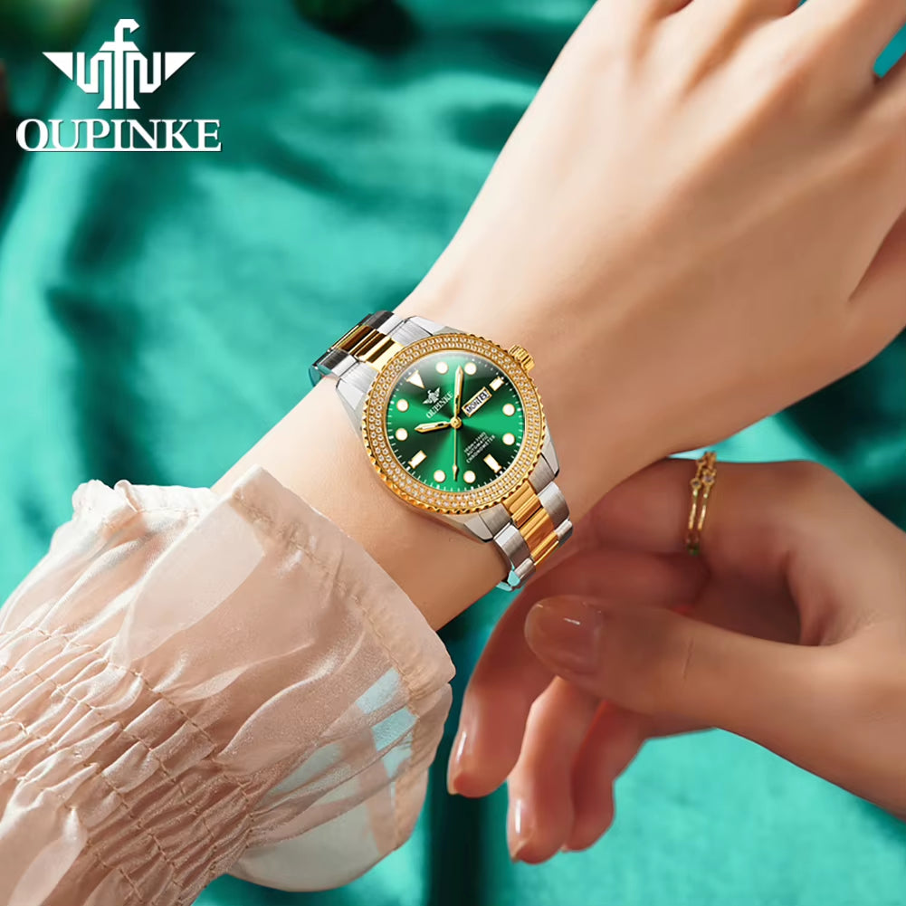 3205 Luxury All Automatic Mechanical Watch Women'S Dress Brand Waterproof HD Calendar Original Watch Elegant Gift Reloj