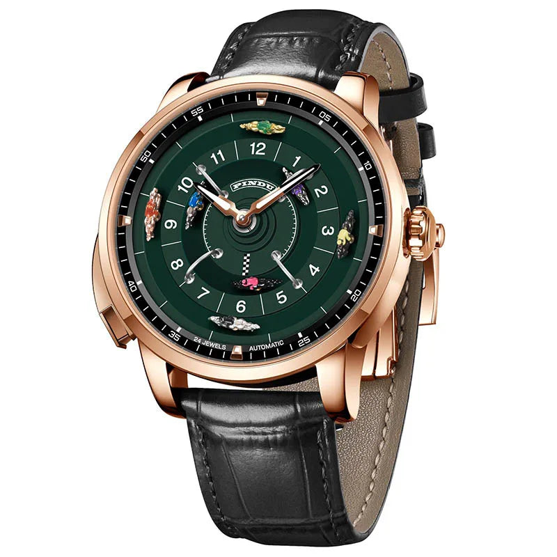 Men'S Mechanical Watch Stainless Steel NH35 Watch Racing Roulette Men'S To Brand Luxury Rotary Sahire Glass Watch Waterroof