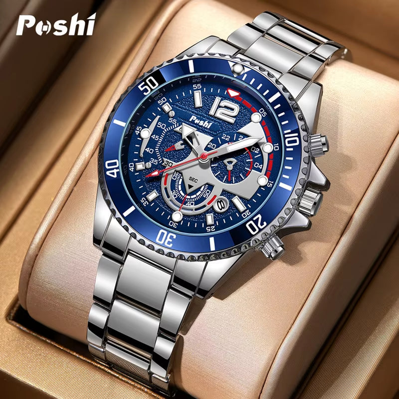 Luxury Men'S Watch Waterproof Men Quartz Watches for Man Wristwatch Male Mechanical Luminous Alloy Strap Date Automatic Clock