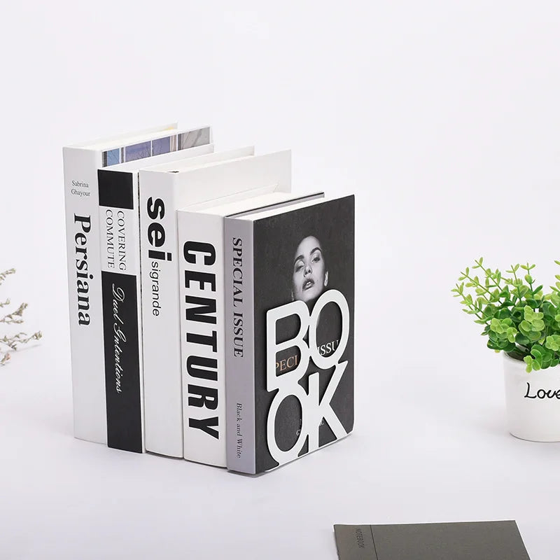 1Pc Iron Bookends Book Stand Support for Home Office and Library Non Slip Rack Shelf Holder School Stationery Accessories