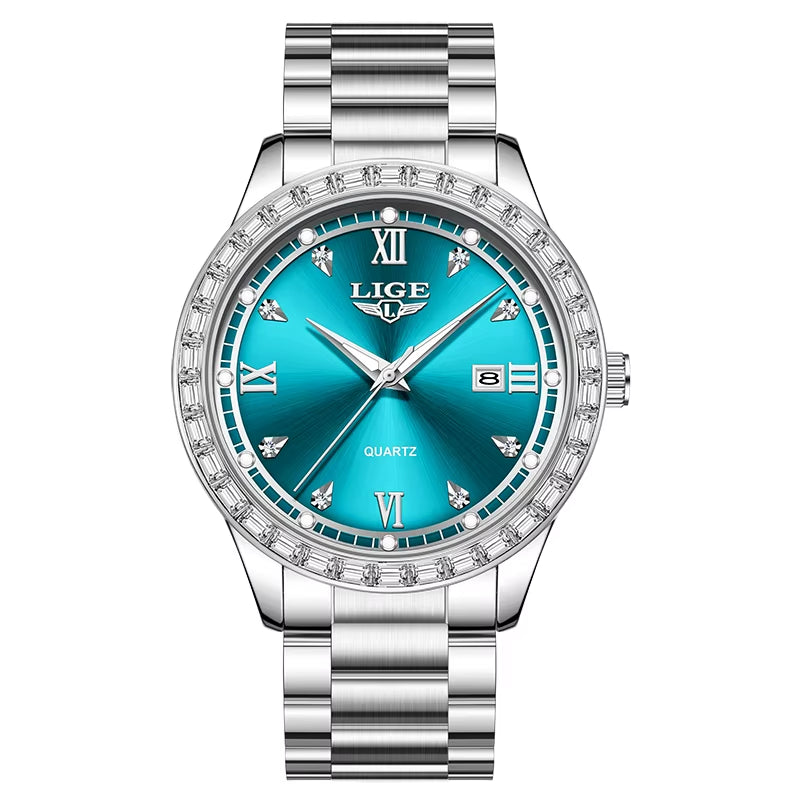 Elegant Women'S Watch Fashion Waterproof Clock Luminous Stainless Steel Business Quartz Watch for Women Reloj De Mujer+Box