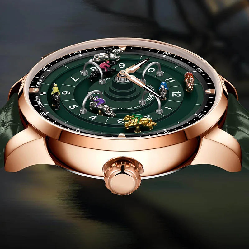 Men'S Mechanical Watch Stainless Steel NH35 Watch Racing Roulette Men'S To Brand Luxury Rotary Sahire Glass Watch Waterroof