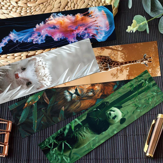 30Pcs Wild Animal Bookmarks Decorative Reading Page Tags Book Tagging Cards Student Supplies Gift Message Cards Graduation Gift
