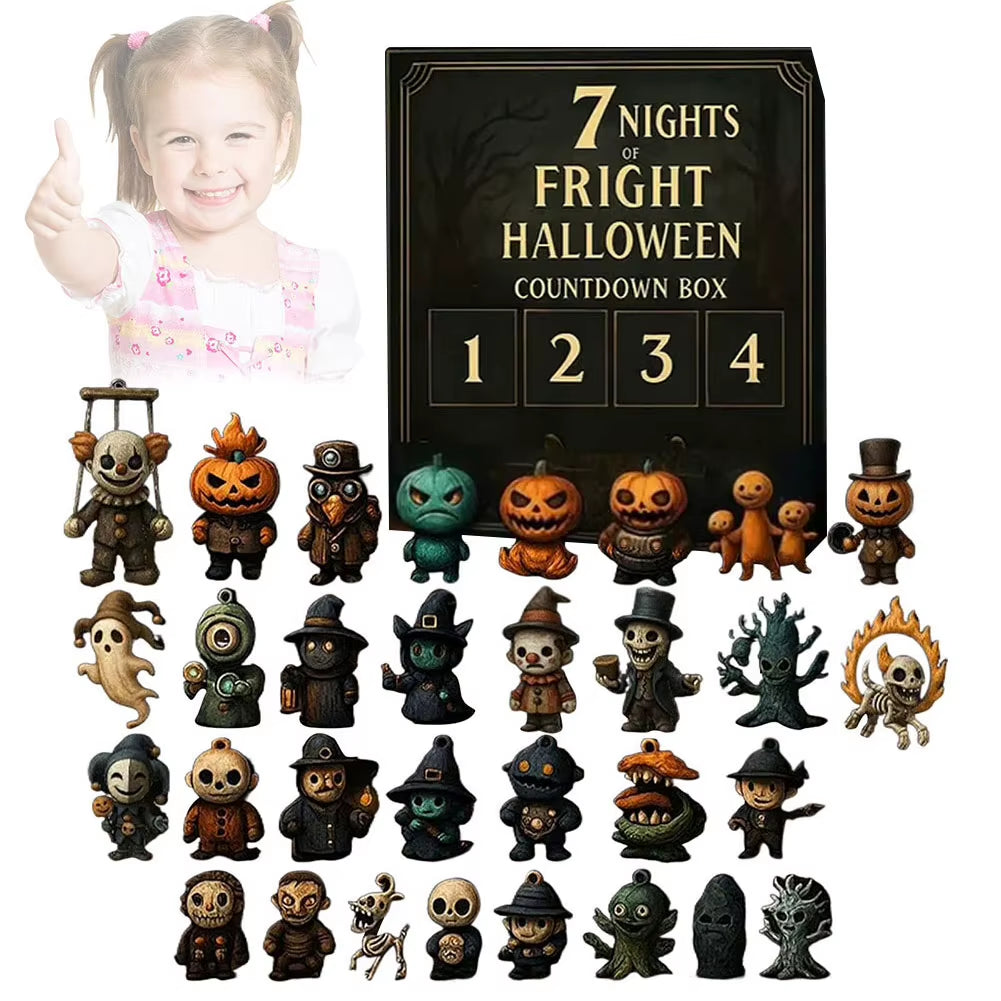31 Nights of Fright Halloween Advent Calendar Blind Box with Figurines Halloween Countdown Calendars Horror Nights 31/15/7 Days