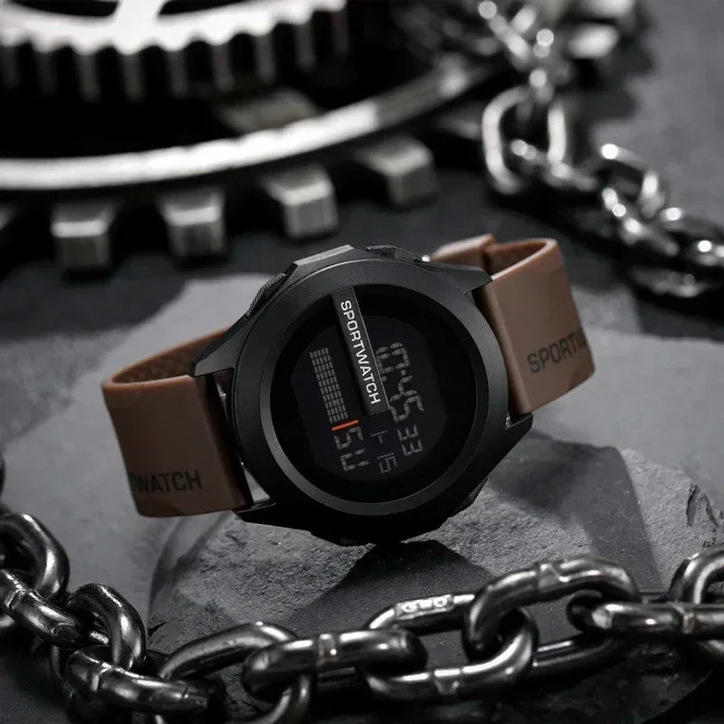 Men'S Sports Watches Luxury Digital Watch Stopwatch Luminous Date Week Multifunction Fitness Electronic Wristwatch Reloj Hombre