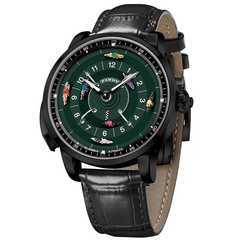 Men'S Mechanical Watch Stainless Steel NH35 Watch Racing Roulette Men'S To Brand Luxury Rotary Sahire Glass Watch Waterroof