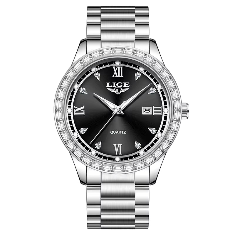 Elegant Women'S Watch Fashion Waterproof Clock Luminous Stainless Steel Business Quartz Watch for Women Reloj De Mujer+Box