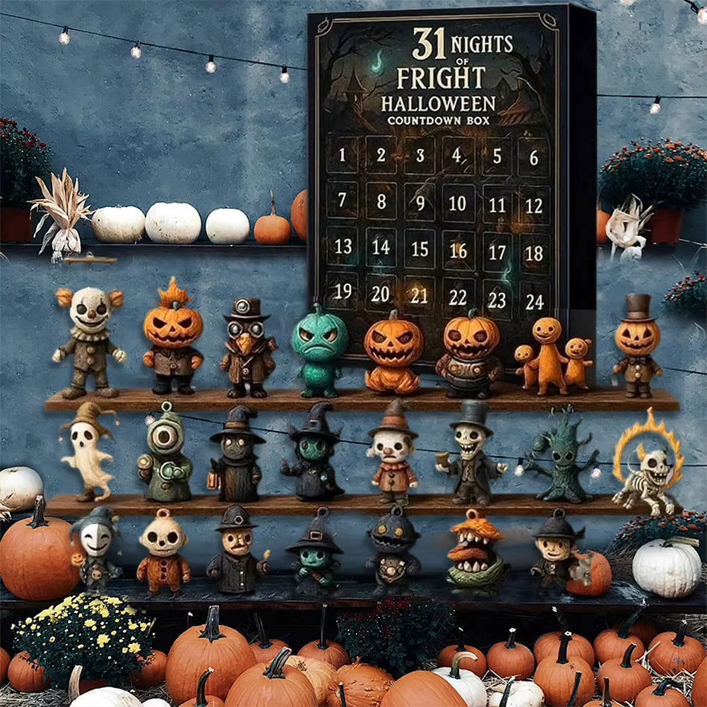 31 Nights of Fright Halloween Advent Calendar Blind Box with Figurines Halloween Countdown Calendars Horror Nights 31/15/7 Days