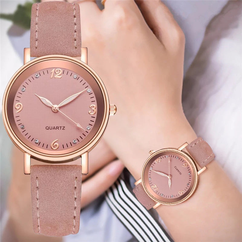 Fashion Arabic Dial Women'S Watch Casual Leather Band Analog Quartz Watches
